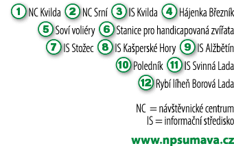 ￼ NC Kvilda ￼ NC Srn ￼ IS Kvilda ￼ H jenka B ezn k ￼ Sov  voli ry ￼ Stanice pro handicapovan  zv  ata ￼ IS Sto ec ￼ ...