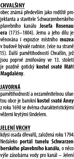 Chval iny obec zn m p edev  m jako rodi t  projektanta a stavitele Schwarzenbersk ho plavebn ho kan lu Josefa Rosena...