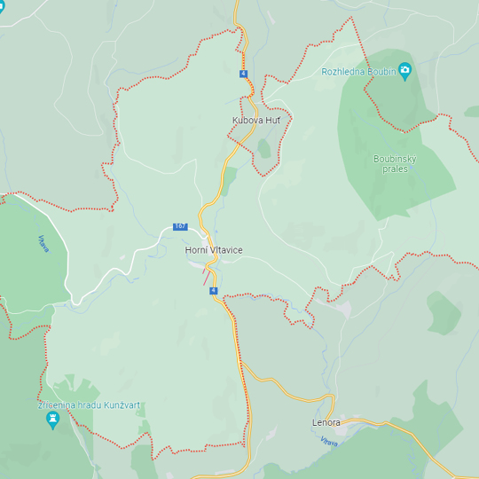 Horní Vltavice, zdroj: Google maps